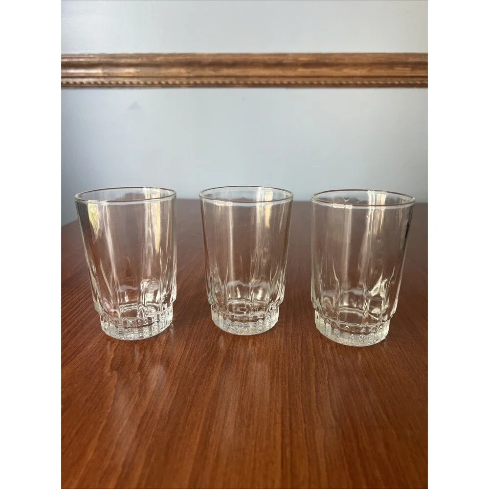 KIG Indonesia Clear 8 Oz Glass Tumblers Water Juice Glasses Set of 3
